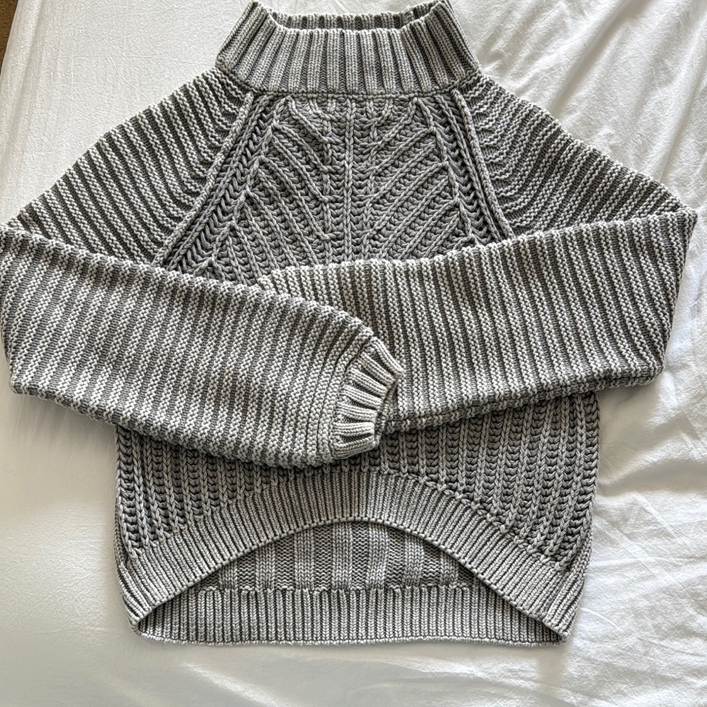 Free People Gray Cable Knit Women's Sweater